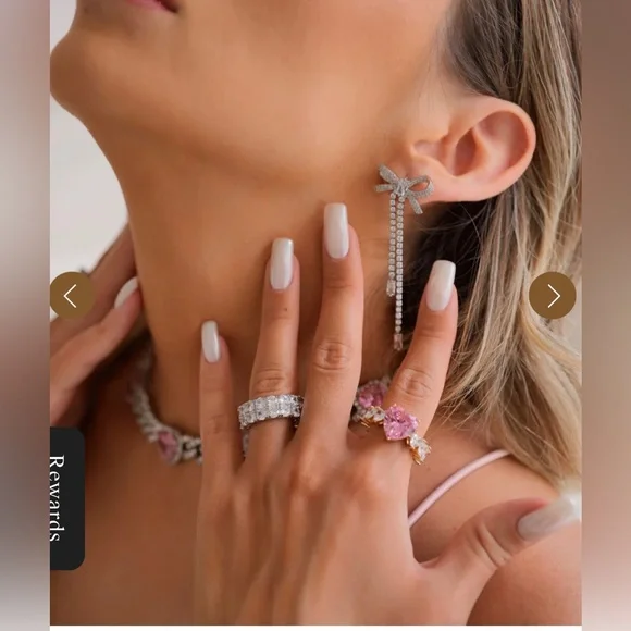 HeyMaeve Platinum “My Gift Is You Earrings”. New & Unworn. - Picture 3 of 5